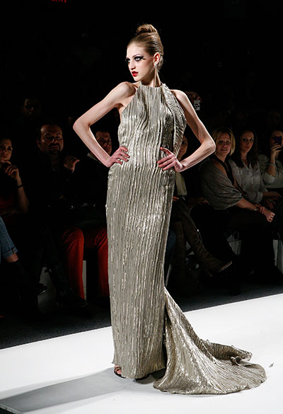 NY Fashion Week: Day 2 : A model wearing Venexiana