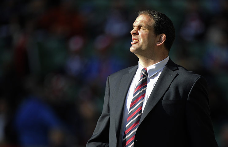 England v Italy: England coach Martin Johnson enjoys the sunshine before battle commences 