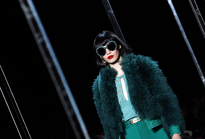 NY Fashion Week: A model presents a Diane Von Furstenburg creation