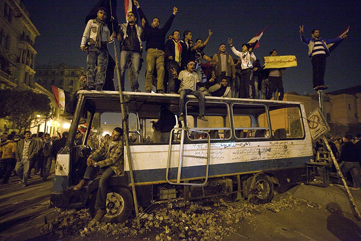 sean smith in tahrir sq : Protesters celebrate the news of Mubarak's resignation
