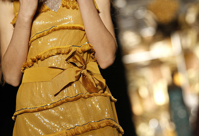 New York Fashion Week: A model presents a creation from the Tracy Reese collection