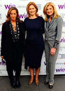 Arianna Huffington with Sarah Brown and Donna Karan