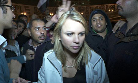 lara logan assault images. Lara Logan in Tahrir Square