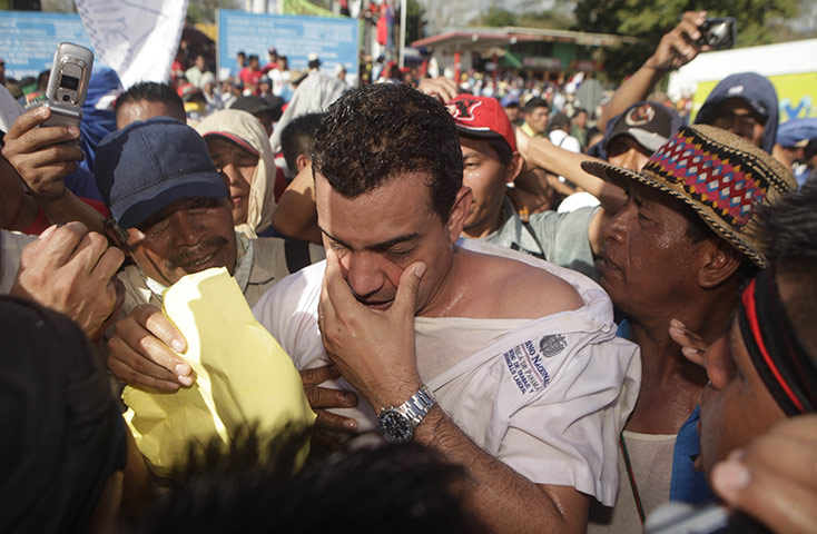 24 hours in pictures: Luis Carles detained by a group of indigenous protestors in Panama