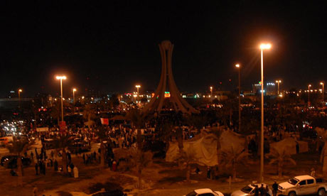 Protesters in Pearl Square, Bahrain