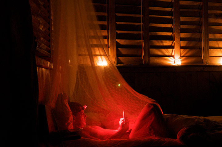 In pictures: hidden: man under net