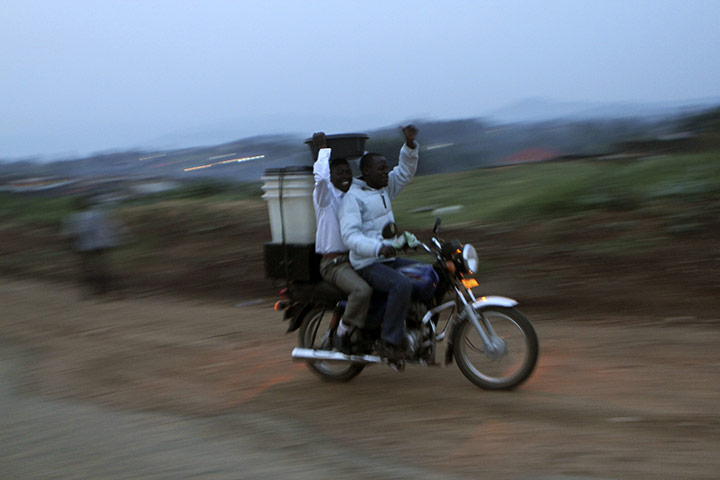 24 hours in pictures: Election officials in Rukungiri, Uganda