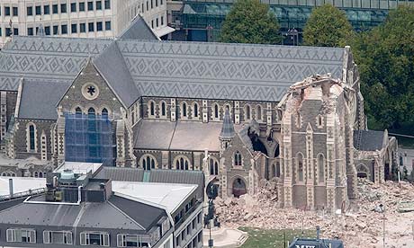 Earthquake topples Christchurch Cathedral's spire