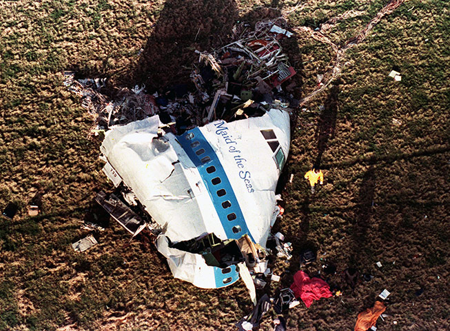 Muammar Gaddafi: December 1988: The nose section of Pan Am Flight 103