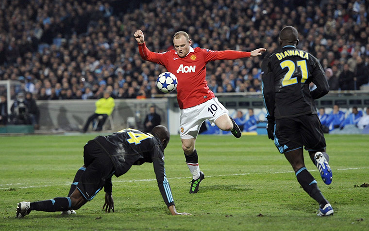 sport: Manchester united striker Wayne Rooney (