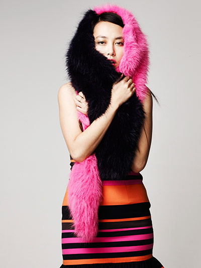 Rinko Kikuchi: Striped dress