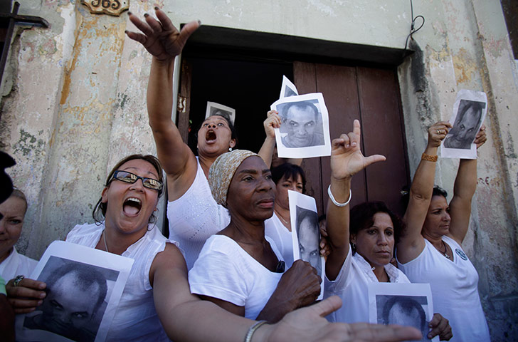 24 hours in pictures: Members of the Cuban dissident group 'Ladies in White'