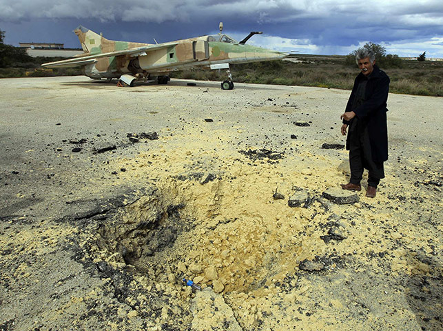 libya : the military airport in Al Abrak 