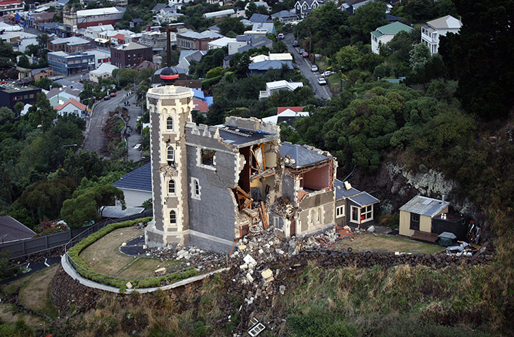 New Zealand Quake: The damage to the iconic Timeball Station building above Lyttelton