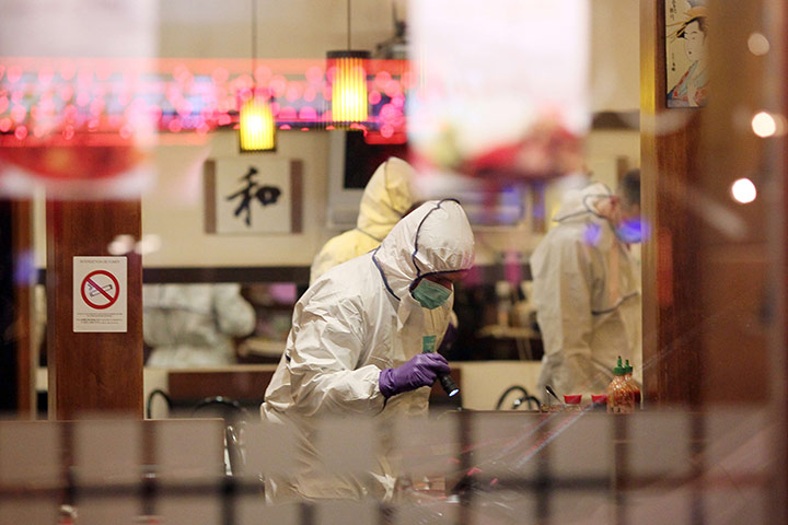 24 hours in pictures: Forensic police search a Japanese restaurant in Paris