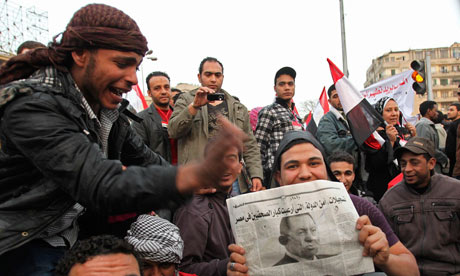 Protesters in Tahrir square