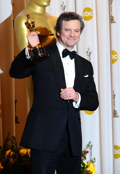 Colin Firth with his best actor Oscar
