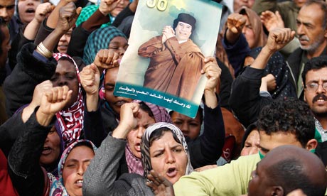 Pro-Gaddafi supporters in Sabratha