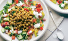 Yotam Ottolenghi's spiced chickpea with fresh vegetable salad recipe