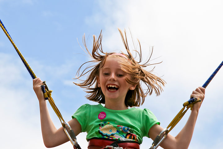 In pictures: play: Erin on high trampoline