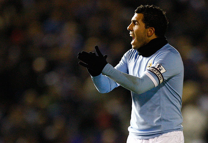 Wednesday Premier League: Manchester City's Carlos Tevez against Birmingham City