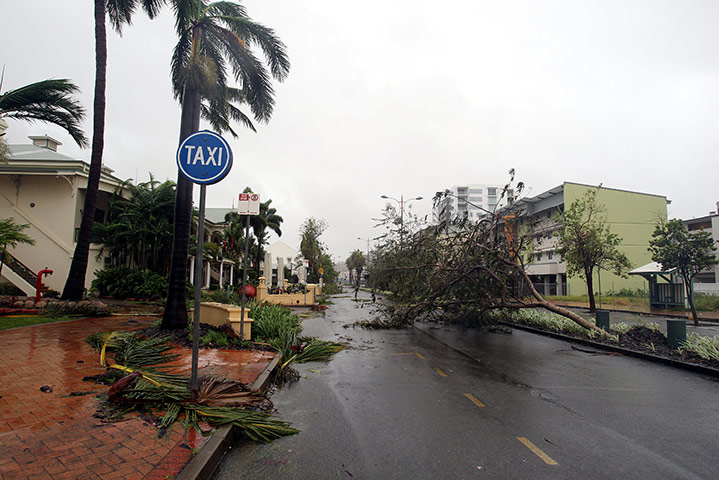 Cyclone Yasi: Debris left behind on the streets of Townsville after Cyclone Yasi