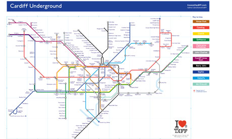 A spoof London Underground map