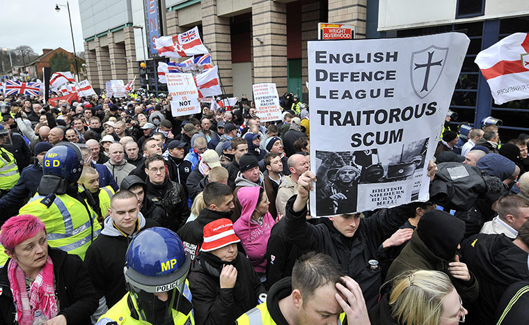 EDL protest: EDL Protests Against Radical Islam in Luton