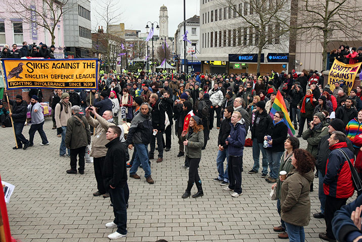 EDL protest: EDL demonstration in Luton