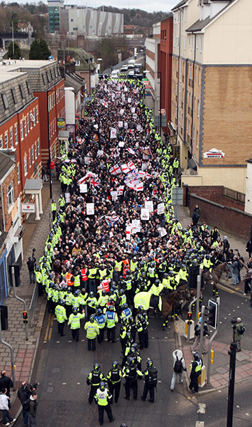 EDL protest: EDL demonstration in Luton