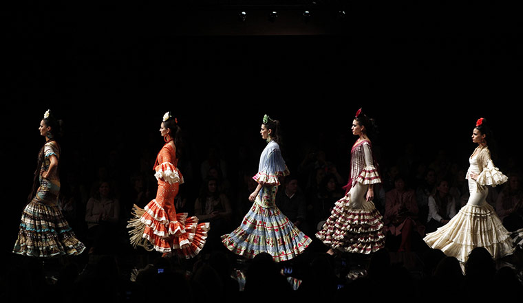 24 hours: Seville, Spain: Models present creations by Disenos Hermanas Serrano