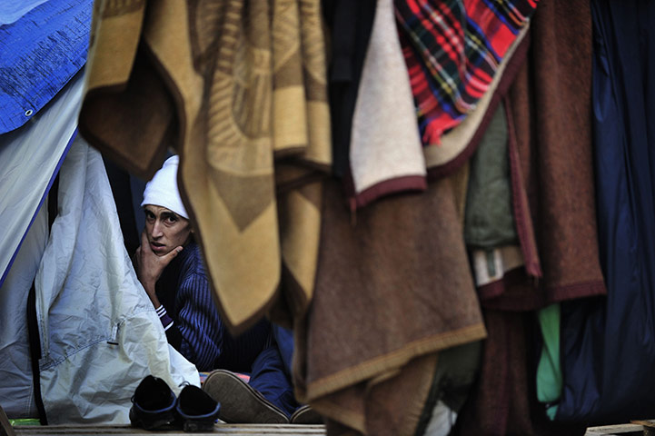 24 hours in pictures: An immigrant on hunger-strike  in Greece