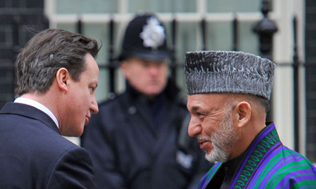 David Cameron and Hamid Karzai