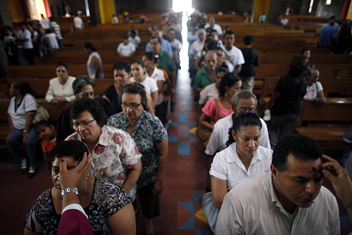 24 hours in pictures: Ash Wednesday service at the Metropolitan Cathedral in Managua, Nicaragua