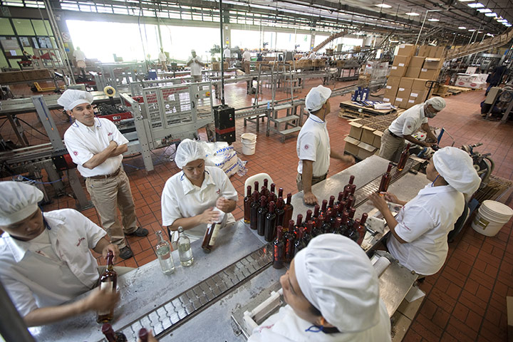 Venezuela Caracas : Santa Teresa rum bottling plant in Venezuela