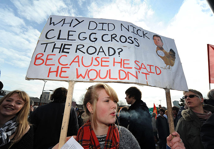 Lib Dems in Sheffield: Anti-Clegg placard