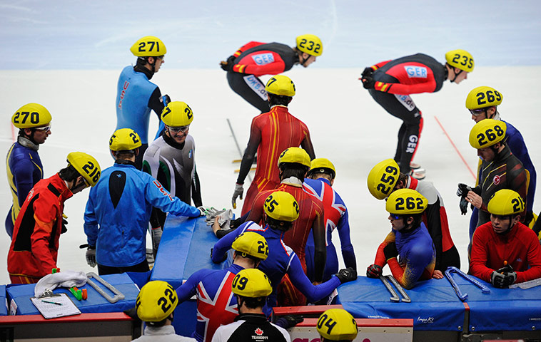 Speed Skating Jenkins: World Short Track Speed Skating Sheffield - Warm up