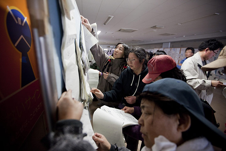 Dan Chung in Japan: Residents of Kesennuma search for their missing at the civic centre
