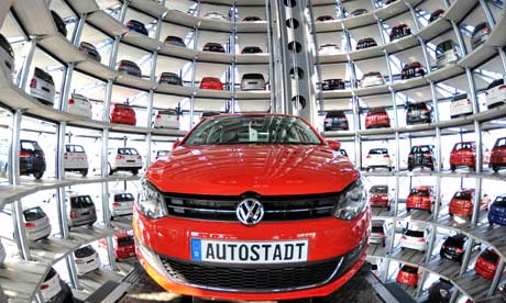A Golf VI car in the theme park Autostadt next to the Volkswagen plant in