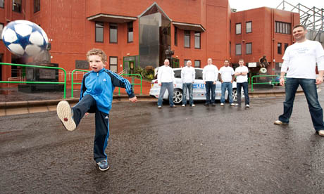 Seven year-old Edinburgh boy Angus Blacklock kicks off the Euro Champs Challenge