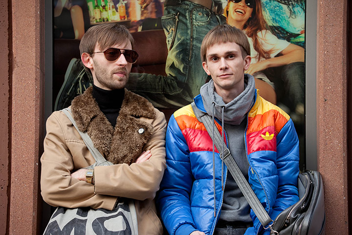 Berlin street style: Szymon Kubiak, 32 (left) and Maciej Tcajkowski.
