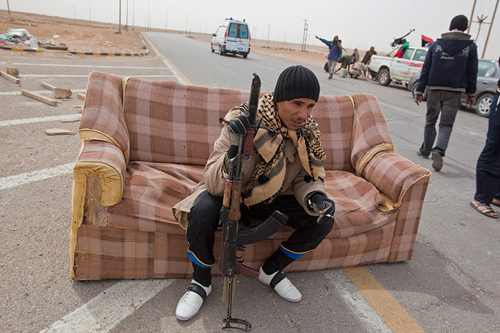 Sean Smith, Libya: A check point on the way to the front line at Ajdabiya