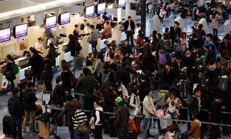 Passengers at Tokyo Haneda Airport