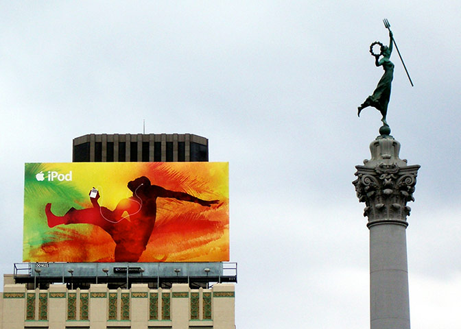 in pictures: difference: advertising and statue