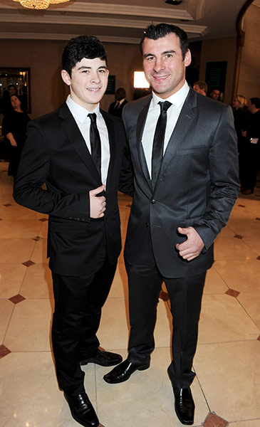 BAFTA Video Game Awards: Boxer Joe Calzaghe (R) and son Joe attend the awards