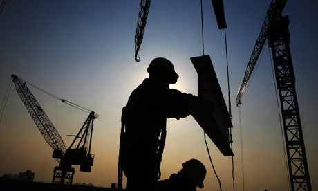 Builder on a construction site