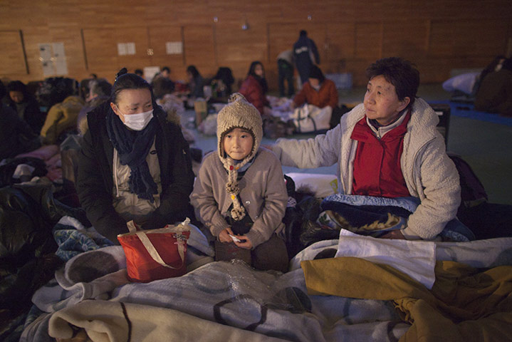 Japan aftermath: Refugee centre for the homeless in Kesennuma, Miyagi province