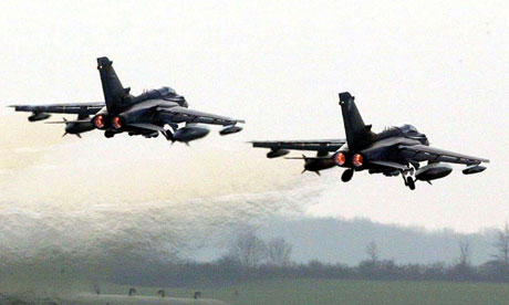 Tornado GR4 fighter jets taking off from RAF Marham, Norfolk