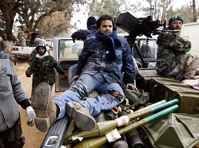 Conflict in Libya: An injured rebel fighter