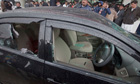 The bullet-riddled car of Shahbaz Bhatti